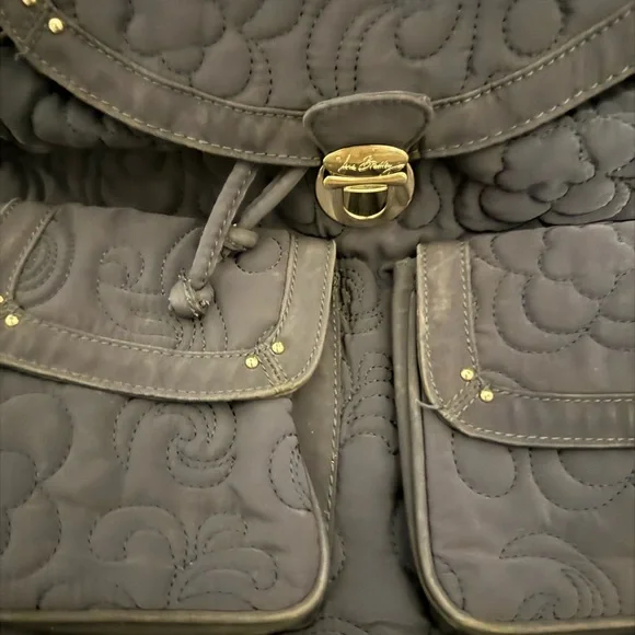 Vera Bradley Elegant Navy Quilted Backpack - Picture 2 of 8